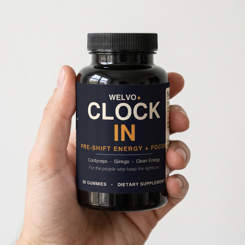 WELVO CLOCK IN — Cordyceps Energy Gummies (Pre-Shift Energy + Focus)